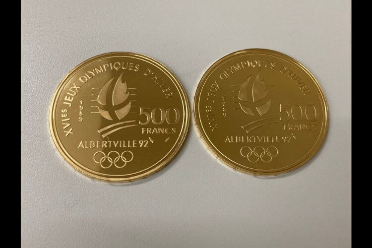 アルベールビル五輪記念500フラン金貨 2枚