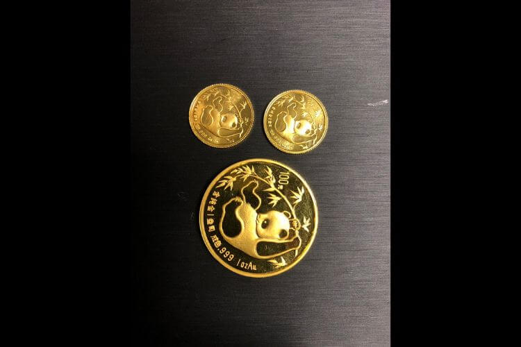 パンダ金貨 1oz，1/10oz 2枚