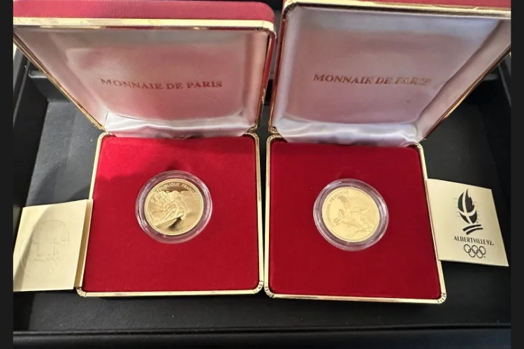 アルベールビル五輪記念500フラン金貨 2枚
