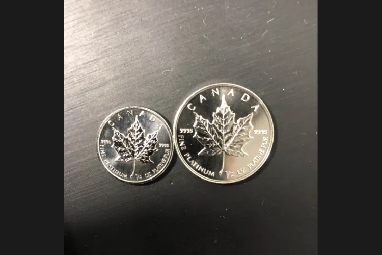 プラチナメイプルリーフコイン 1/2oz,1/4oz