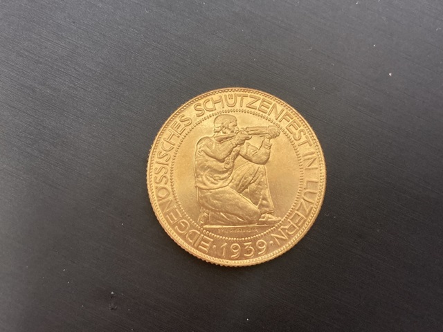 スイス 1939年 射撃祭記念 100フラン金貨