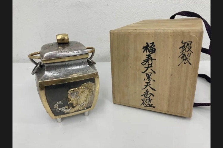 SV925 500g 黒谷津雪作 福寿大黒天香炉