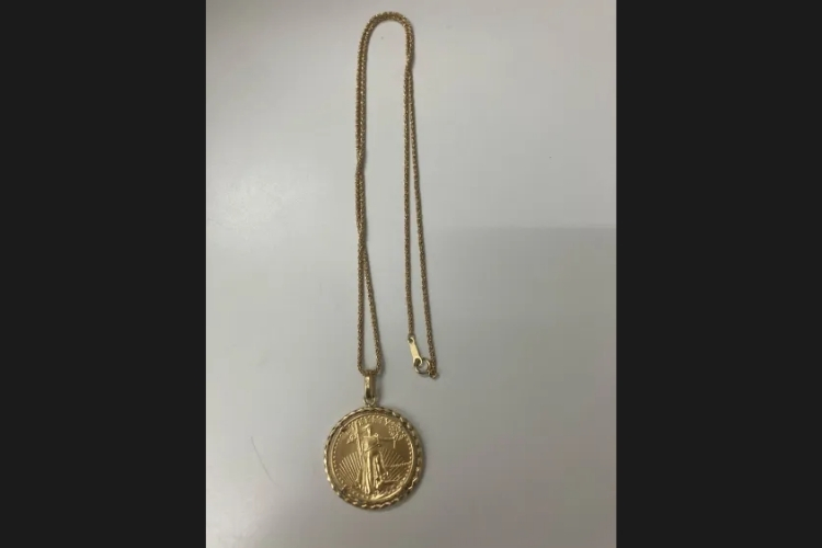 1/2イーグル金貨 K18枠付 10g